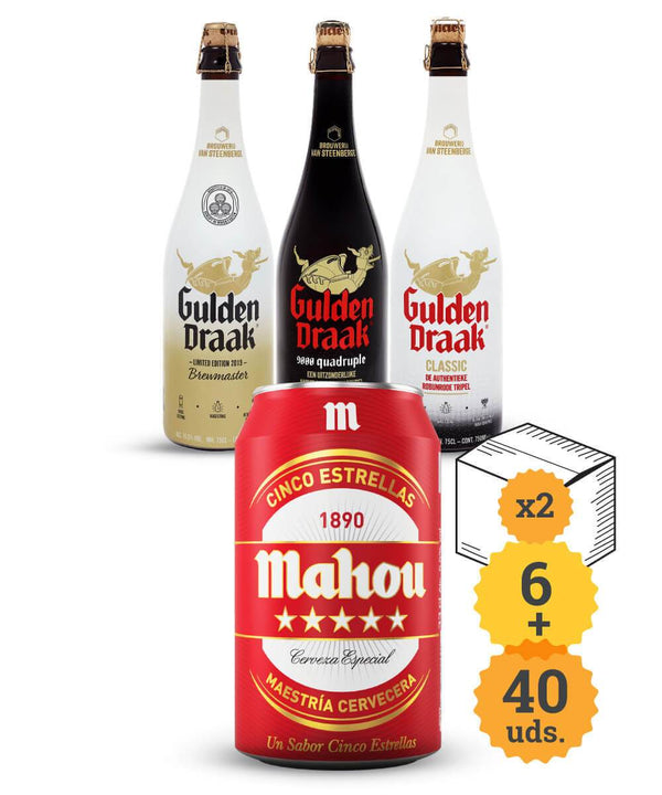 Mahou 5 Estrellas + Dragón de Oro Belga - Escerveza