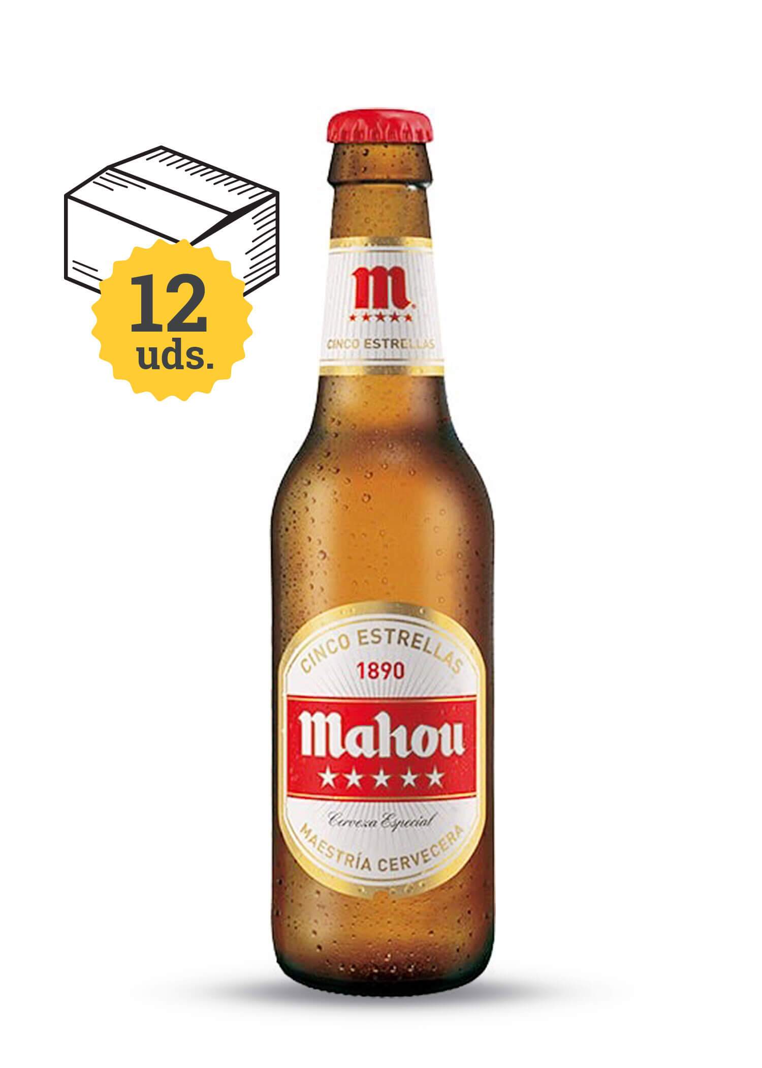 Mahou 5 Estrellas, botella 33 cl. 33 cl - Escerveza