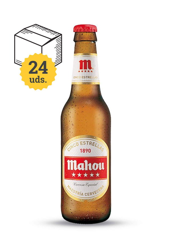 Mahou 5 Estrellas, botella 33 cl. 33 cl - Escerveza