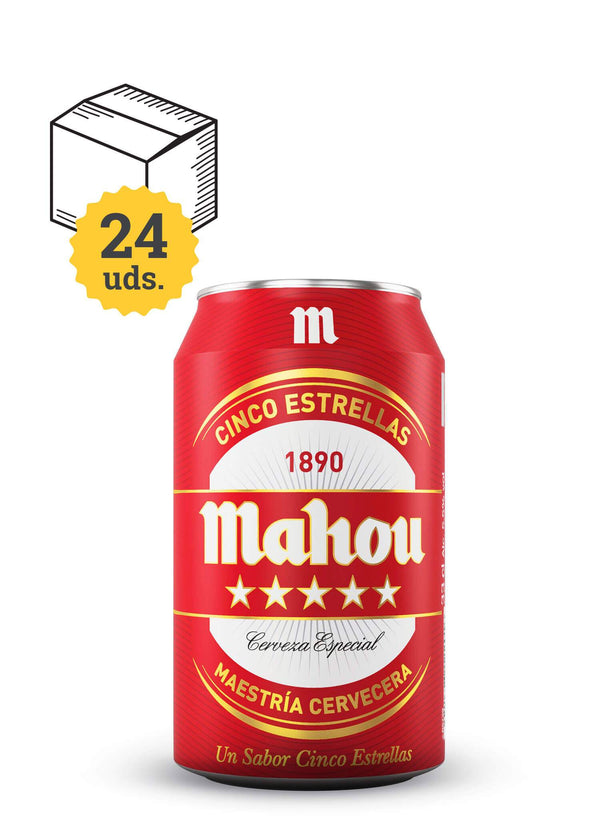 Mahou 5 Estrellas, lata 33 cl. - Escerveza
