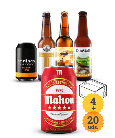 Mahou 5 Estrellas + Artesanas nacionales - Escerveza