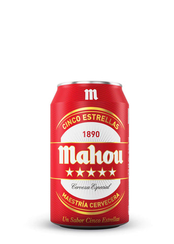 Mahou 5 Estrellas, lata 33 cl. - Escerveza