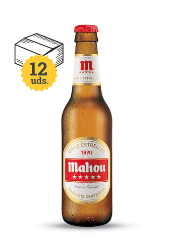 Mahou 5 Estrellas, botella 33 cl. 33 cl - Escerveza