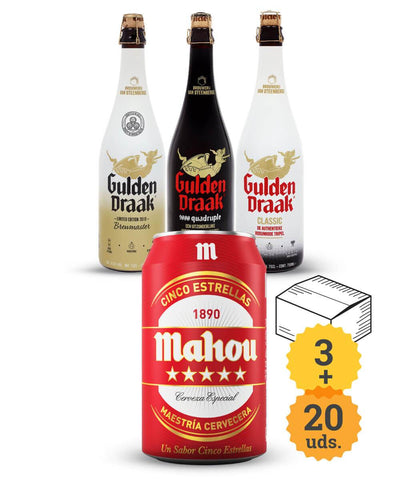 Mahou 5 Estrellas + Dragón de Oro Belga - Escerveza