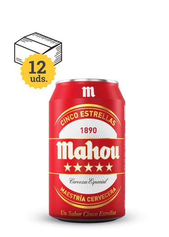 Mahou 5 Estrellas, lata 33 cl. - Escerveza